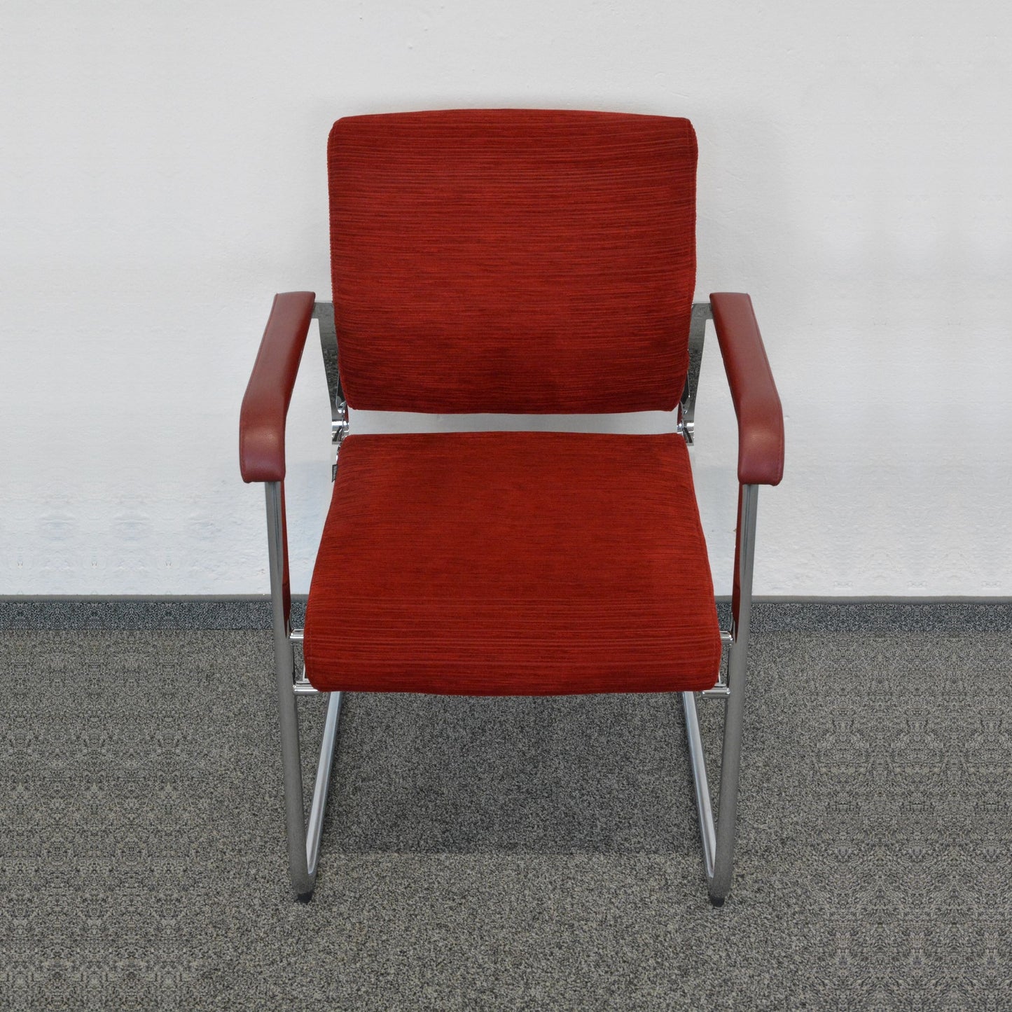 Wilkhahn Sito Freischwinger Stoffbezug Rot gemustert