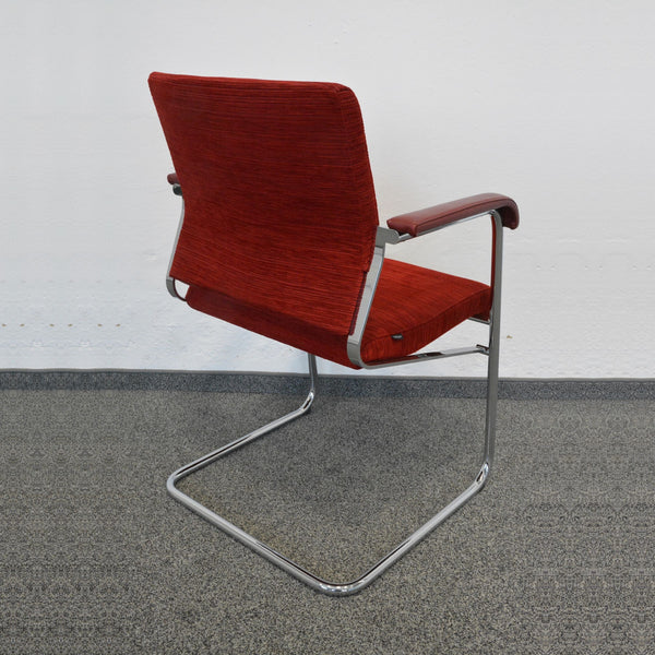 Wilkhahn Sito Freischwinger Stoff Rot gemustert