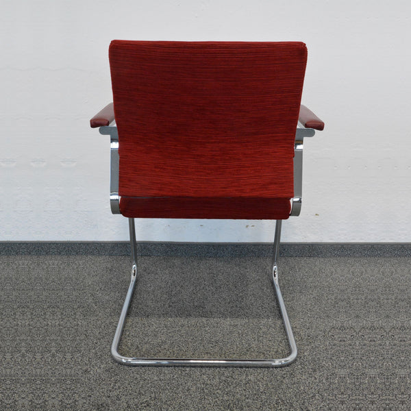 Wilkhahn Sito Freischwinger Stoff Rot gemustert