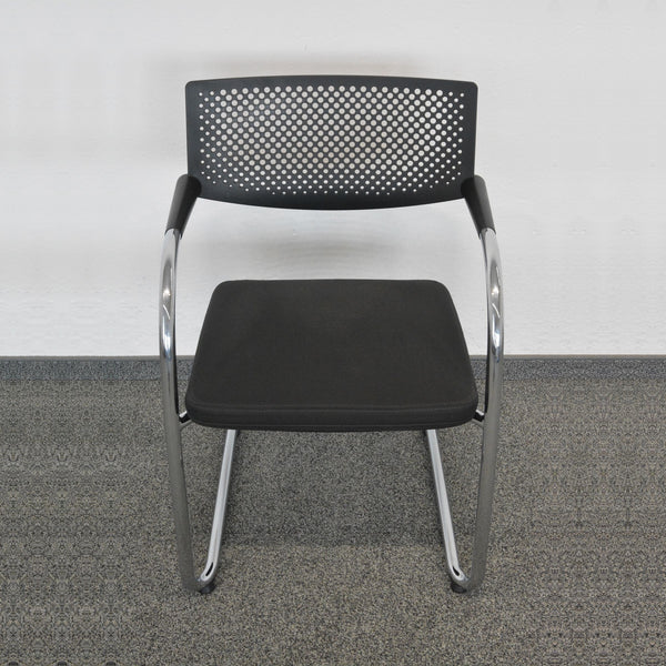 Vitra Visavis 2 Freischwinger - Stapelbar - Anthrazit - mit Gleiter