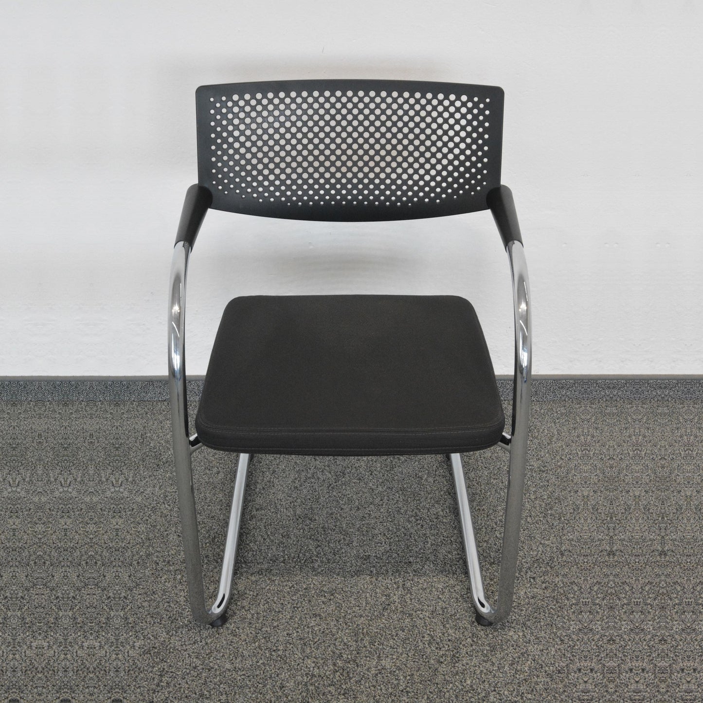 Vitra Visavis 2 Freischwinger Stoffbezug Anthrazit Dunkel