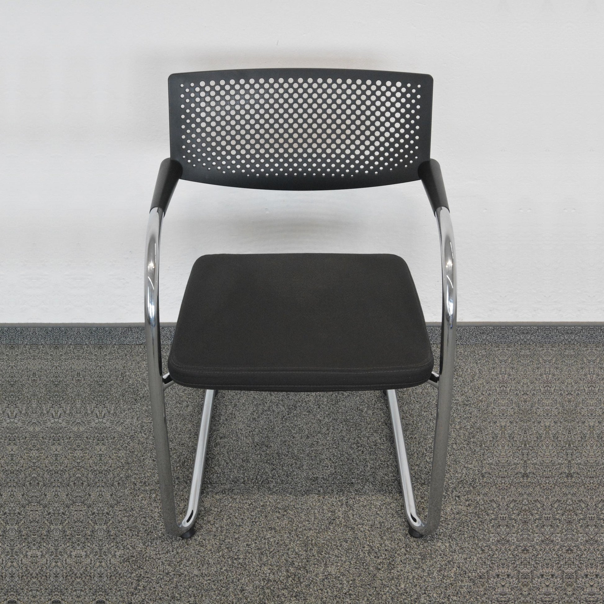 Vitra Visavis 2 Freischwinger Stoffbezug Anthrazit Dunkel