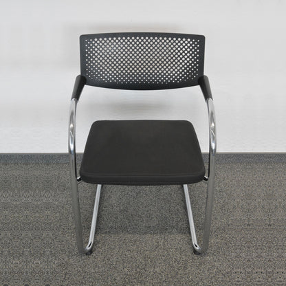 Vitra Visavis 2 Freischwinger Stoffbezug Anthrazit Dunkel