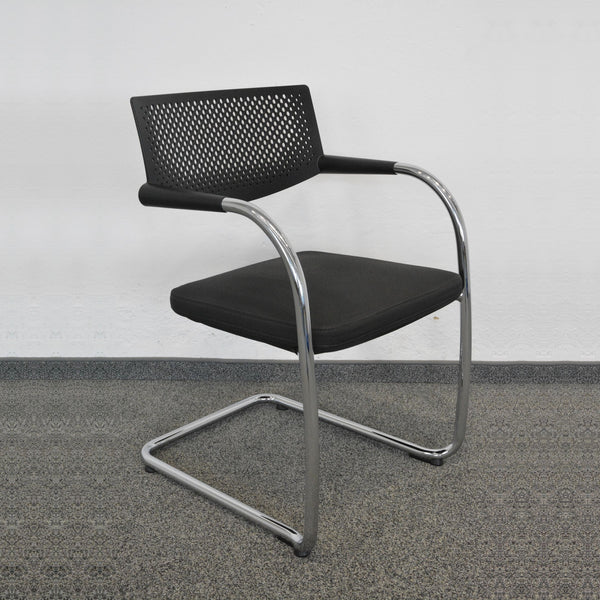 Vitra Visavis 2 Freischwinger - Stapelbar - Anthrazit - mit Gleiter