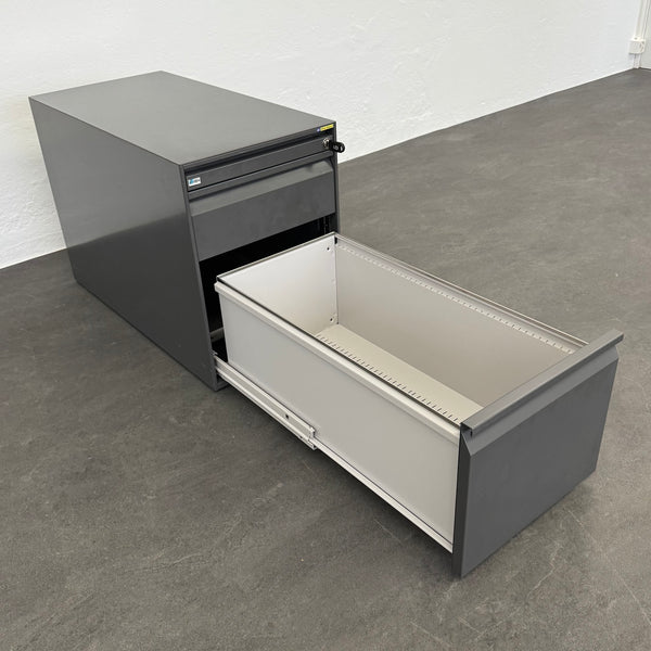 Lista Office LO Serie L Unterstell-Korpus 800mm - mit Hängeregister - Anthrazit - mit Schlüssel