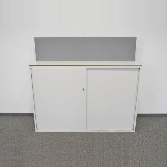 Lista Storage Schiebetür-Aktenschrank Metall Weiss mit Akustik-Aufbau