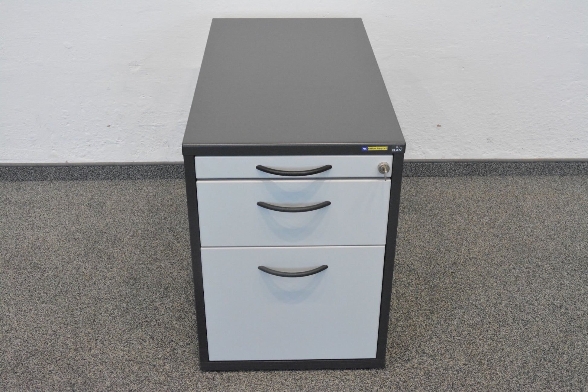 Elan Euroffice Unterstell-Korpus aus Spanplatte Anthrazit und Lichtgrau