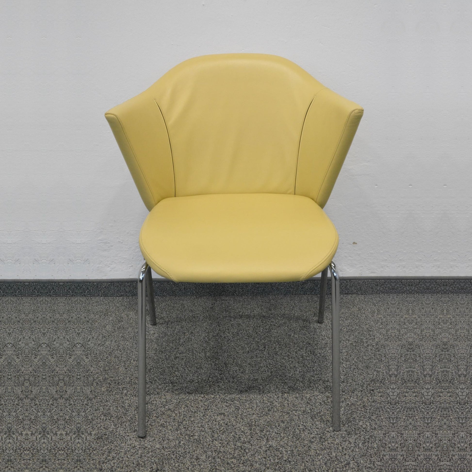 Italdesign Café Lounge-Sessel in gelbem Kunstleder