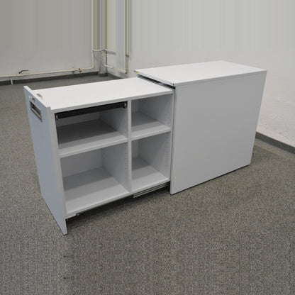 Sitag Apothekerschrank Spanplatte weiss offen von rechts - 6036199