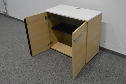 Echo Flügeltür-Aktenschrank mit Deckblatt in Spanplatte weiss - 6036215