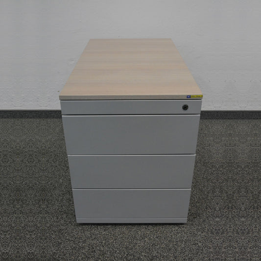 Steelcase Tenaro Roll-Korpus Silbergrau mit Akazien Deckblatt