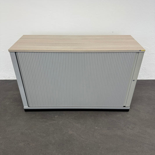 Steelcase Share It Lateralschrank Spanplatte Silbergrau mit Deckblatt Akazie - 6036527