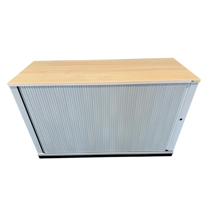 Steelcase Share It Lateralschrank Spanplatte Silbergrau mit Deckblatt Akazie - 6036527