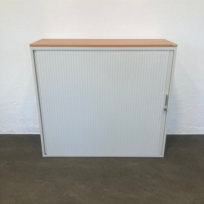 Lista Office LO Storage Lateralschrank Metall Weiss mit Holzdeckblatt - 6036546