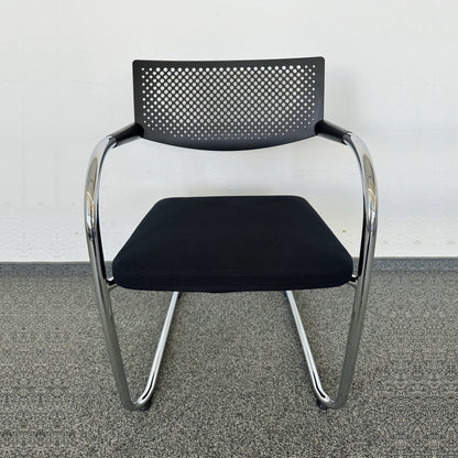 Vitra Visavis 2 Freischwinger Stoffbezug SchwarzUngereinigt ab Lager - 6036599