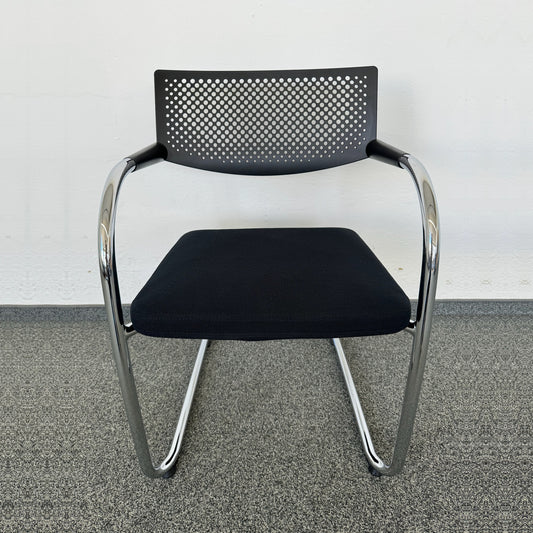 Vitra Visavis 2 Freischwinger Stoffbezug Schwarz