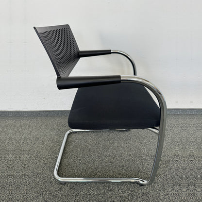Vitra Visavis 2 Freischwinger mit Rückenschale Schwarz - 6036599