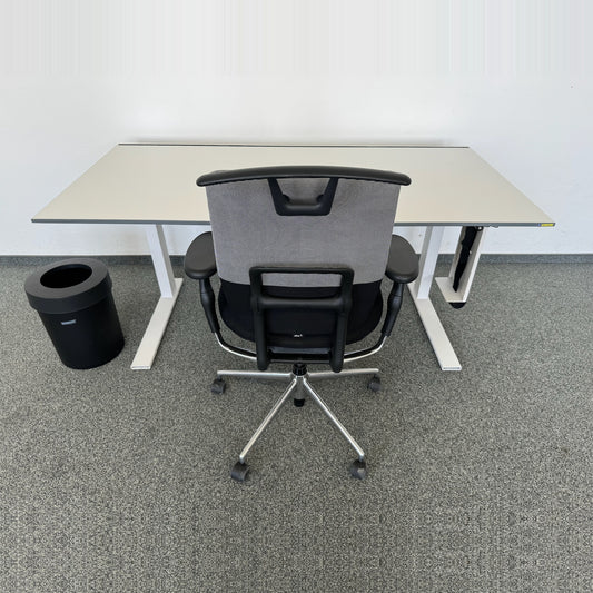 Lista Office LO Extend Schreibtisch mit CPU-Halter, Abfalleimer und Oson Bürodrehstuhl