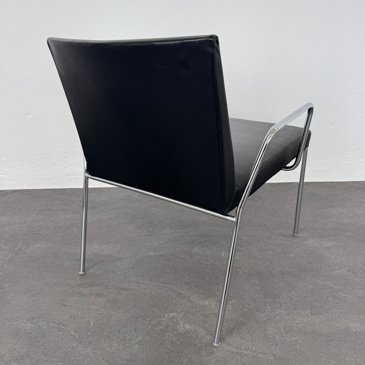 Accademia Fina Lounge-Sessel mit Rückenlehne Leder Schwarz