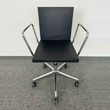Accademia Fina Sitzungsdreh-Sessel mit Leder Schwarz - 6036791
