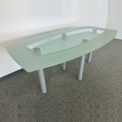 Top Design Clear Sitzungstisch Tischplatte aus Milchglaas - 6036967