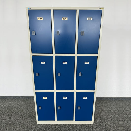 Lista Office Locker Flügeltür-Schrank Metall Lichtgrau und Blau