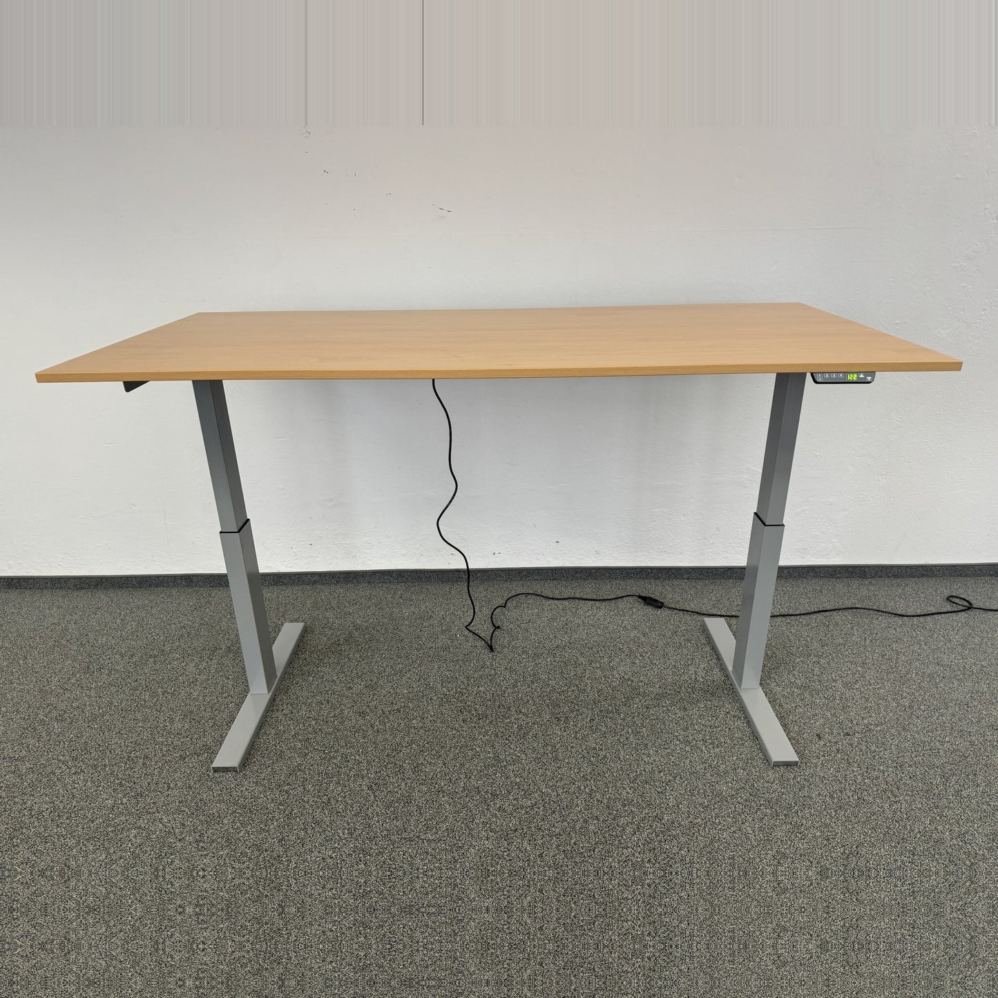 Interoffice Sitz-Steh-Schreibtisch Tischplatte Buchendekor