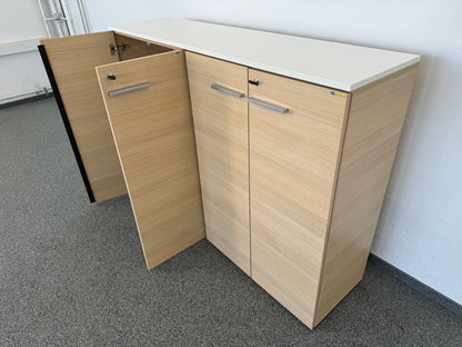 Echo Doppel-Flügeltür-Aktenschrank mit Deckblatt in Spanplatte weiss - 6037076