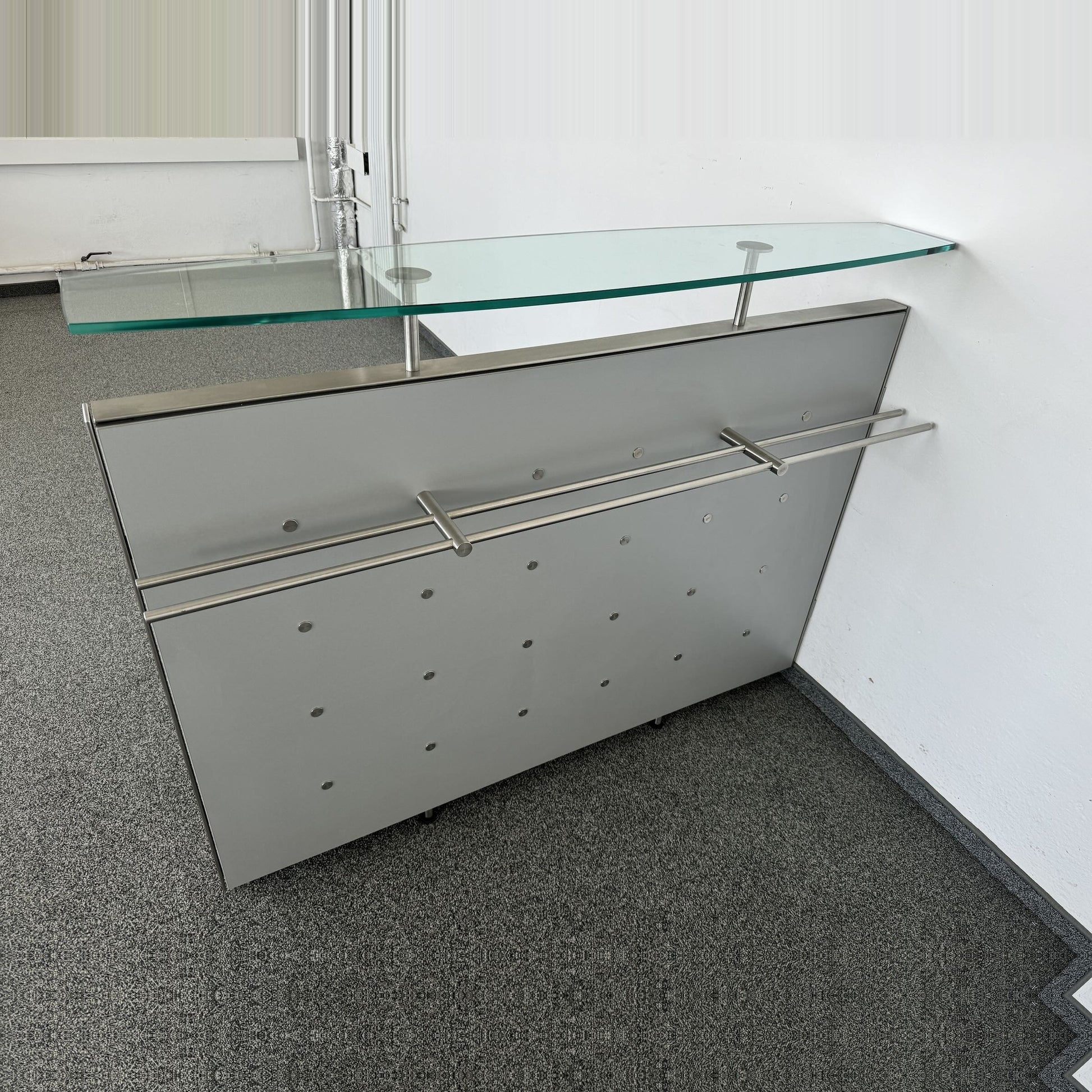 Top Design Classic Anbautheke in Aluminium Silbergrau