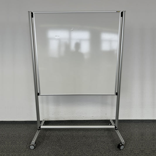 O + C Tafelständer fahrbar Whiteboard Silbergrau