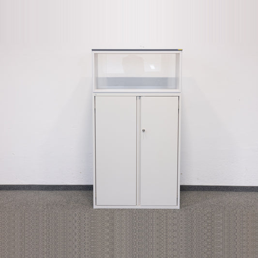 Lista Office Storage Flügeltür-Aktenschrank Metall Weiss mit Aufbau