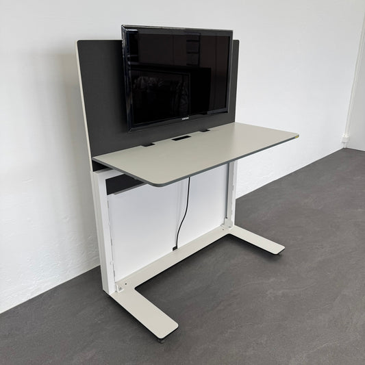 Lista Office Workstation Schreibtisch mit Akustikwand Antrazit