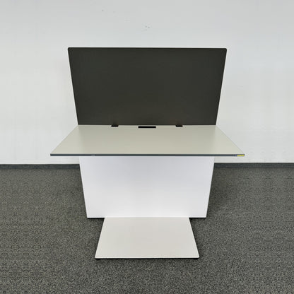Lista Office Workstation Schreibtisch Spanplatte Weiss mit Kante Anthrazit - 6037175