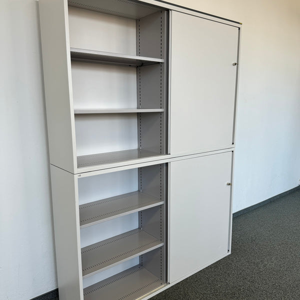 Lista Office LO Storage Schiebetür-Aktenschrank 6-OH - Weiss - mit Schlüssel