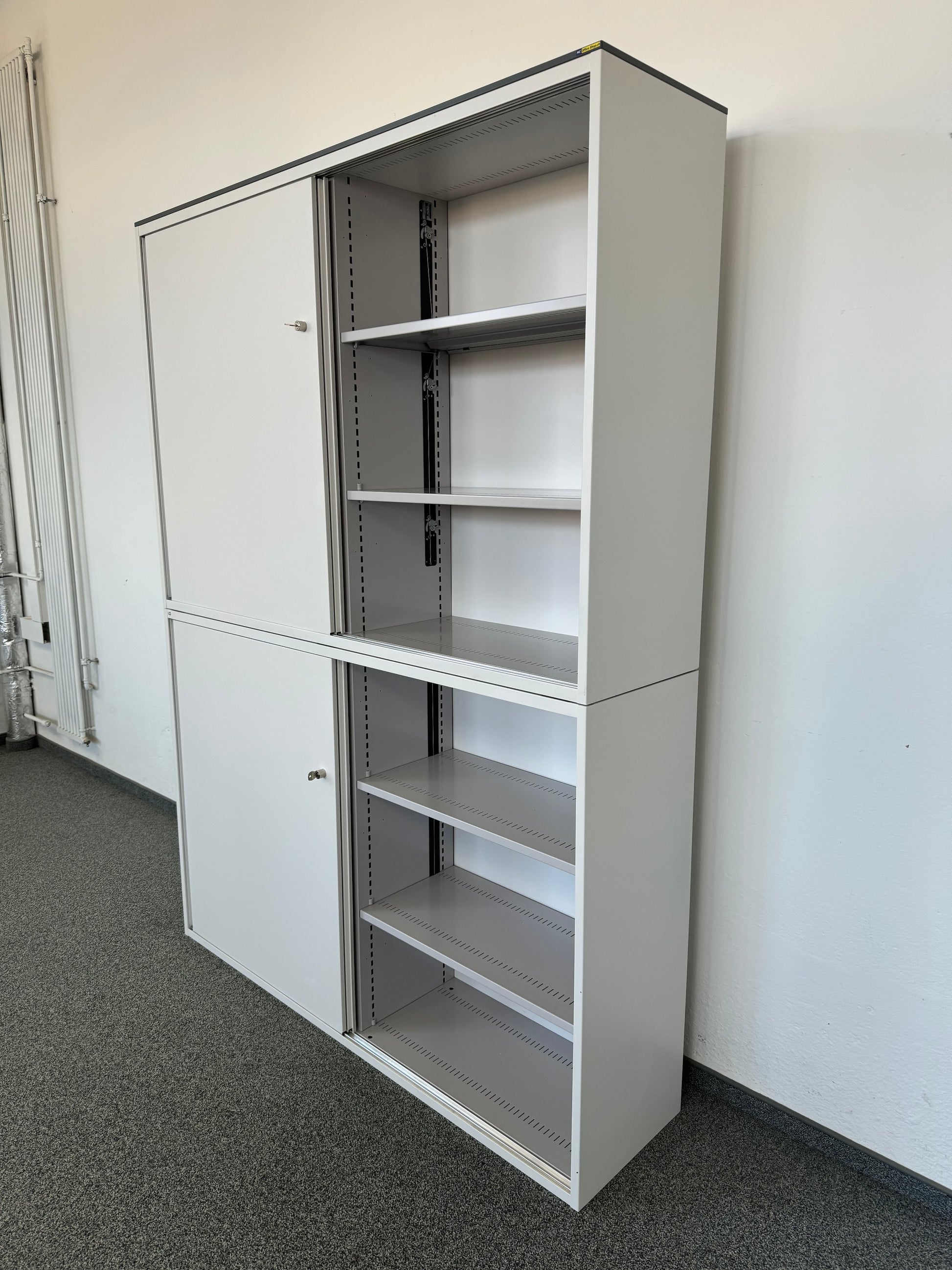 aufbewahrung personalakten schweiz Lista Office LO Storage Schiebetür-Aktenschrank 6-OH - Weiss