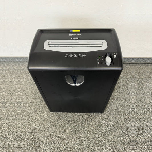 Rexel P180CD Aktenvernichter Kunststoff schwarz von vorne