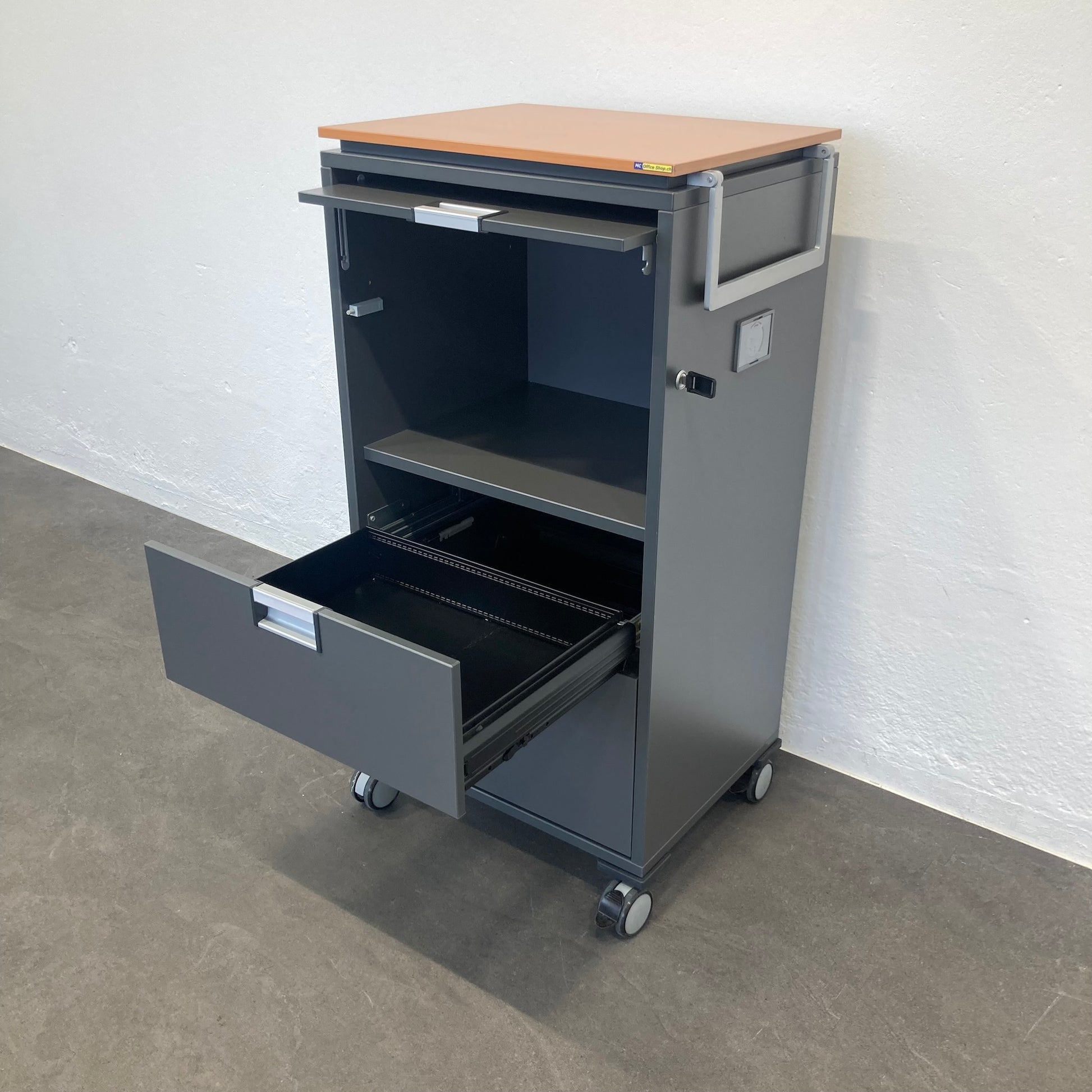  Steelcase Moby Roll-Caddy mit Breitschublade A6 offen - 6037234