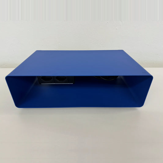 Lista Office Ablagefach aus Metall Blau mit Doppelsteckdose