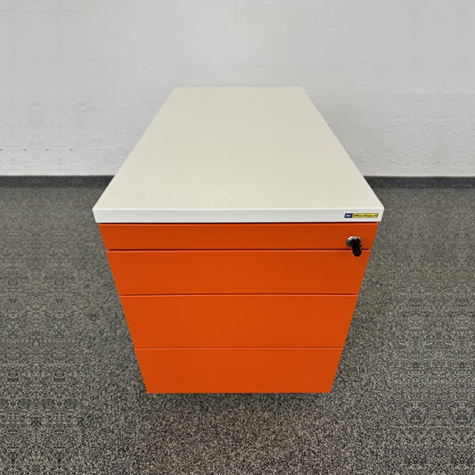 König + Neurath Container Roll-Korpus Weiss und Orange