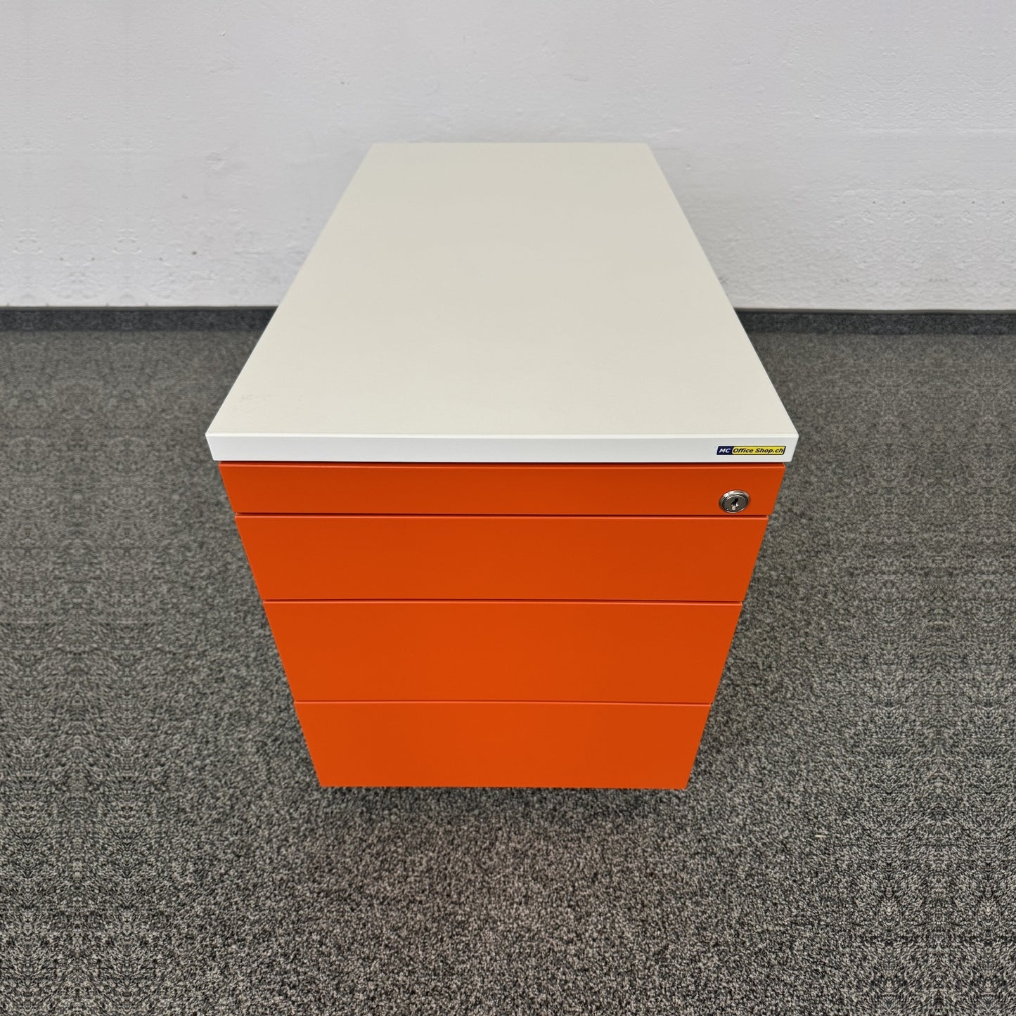 König + Neurath Container Roll-Korpus Weiss und Orange