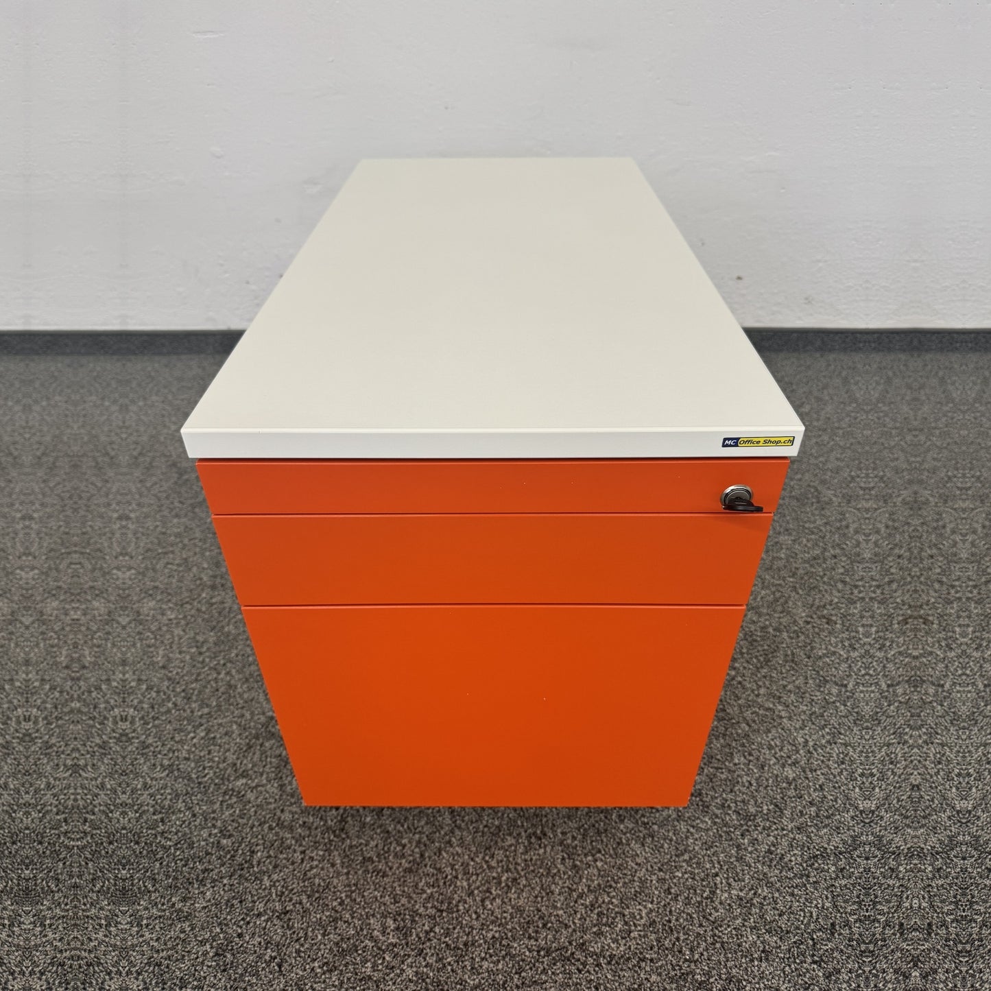 König + Neurath Container Roll-Korpus Weiss und Orange