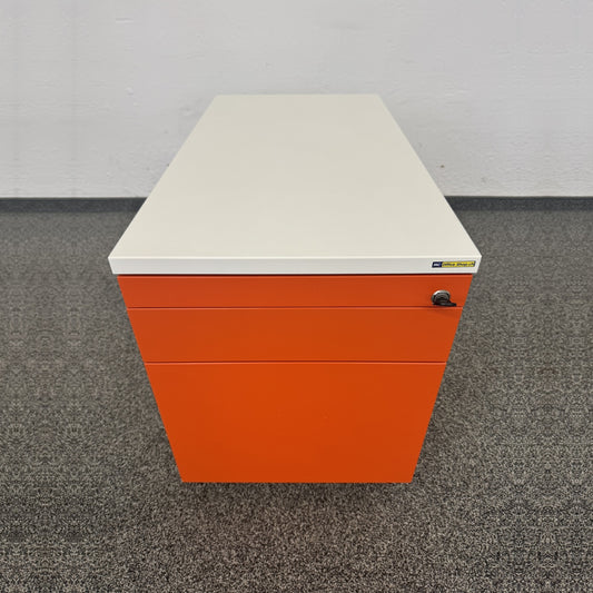 König + Neurath Container Roll-Korpus Weiss und Orange