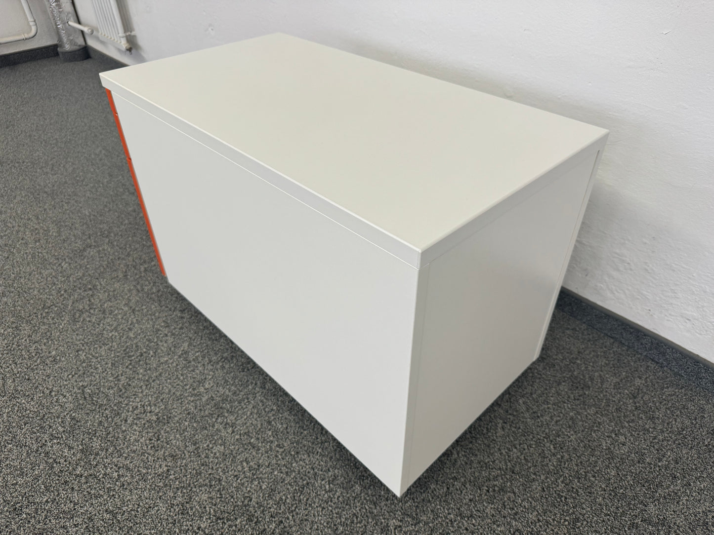 König Neurath Container Roll-Korpus Weiss-Orange HR-Auszug - ohne Schlüssel