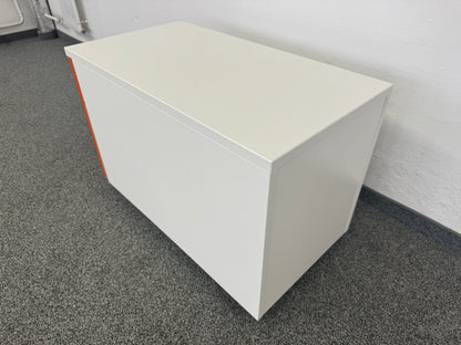 König Neurath Container Roll-Korpus Weiss-Orange HR-Auszug - ohne Schlüssel
