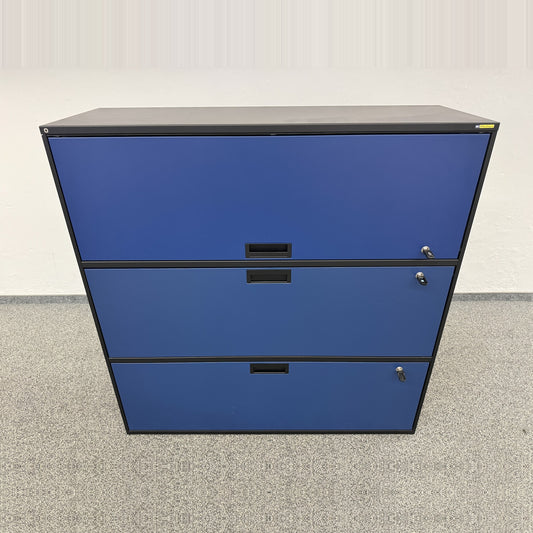Lista Office Qub Modul-Kombination in Schwarz und Blau 1200mm breit