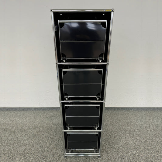 USM Haller Classic Hängeregister-Modul aus Metall in Schwarz