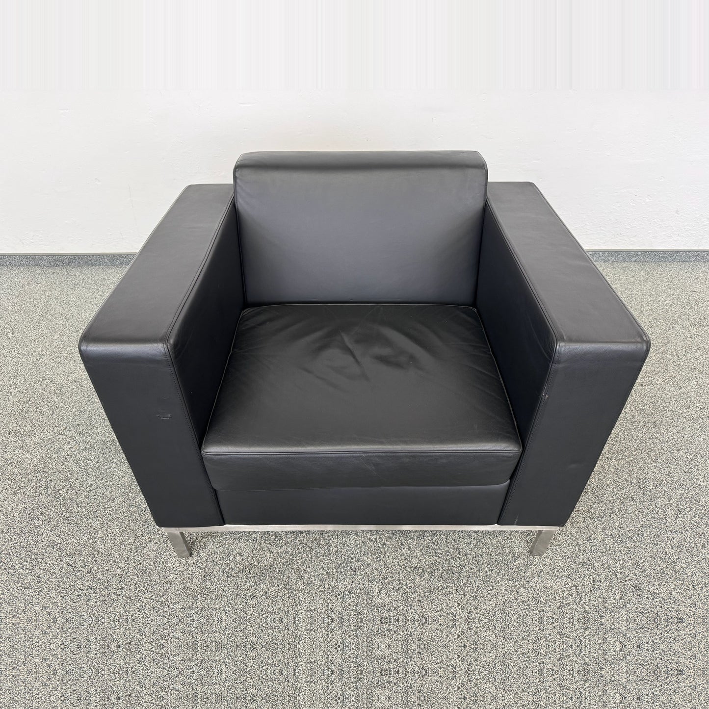 Top Design EleganteforOne Lounge-Sessel Leder Schwarz