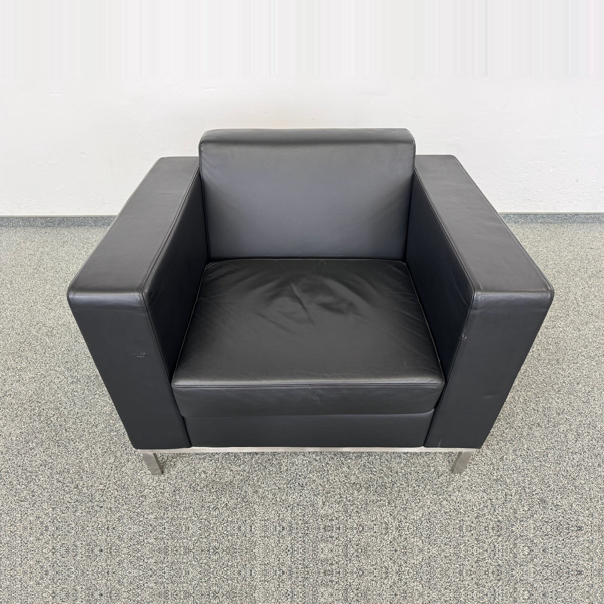 Top Design EleganteforOne Lounge-Sessel Leder Schwarz