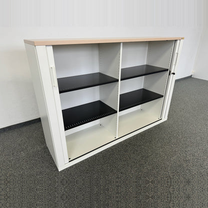 König + Neurath ACTA Classic Lateralschrank für 3 Ordner-Reihen offen von vorne links