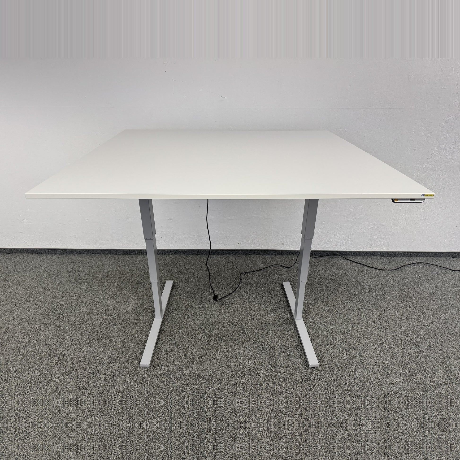 Interoffice Extend Sitz-Steh Sitzungstisch mit Tischplatte in Lichtgrau